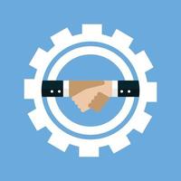 Working together in the industry cogs vector