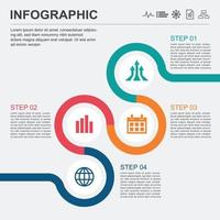 Infographic four steps graphic business finance