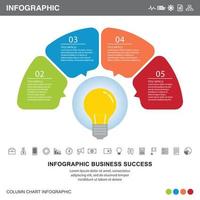 ideas de bombillas de luz de cuatro pasos infográficos vector