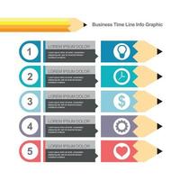 Business time line info graphic pencils