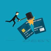 Smash the credit card that creates debt vector