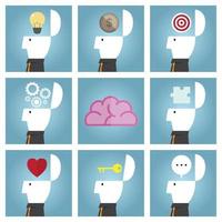 Multi concept thinking in business work vector