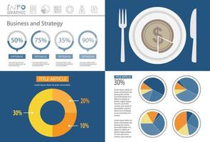 elemento de gráfico de negocios de infografía y gestión de finanzas vector