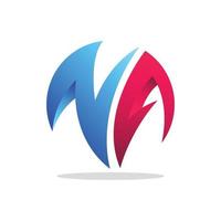 NA 3D Letter Logo vector