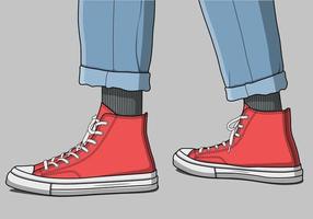 ilustración casual de zapatillas vector
