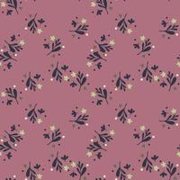 Small flowers and leaf seamless pattern. Floral endless ornament. Simple botanical backdrop. vector
