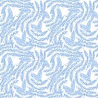 Seamless pattern with winter branch leaves on white background. Vector abstract botanical leaf wallpaper.