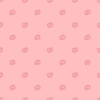 Simple geometric hearts seamless pattern on pink background. vector