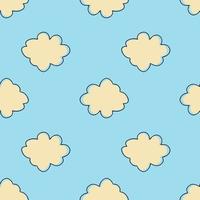 Bright cloud sky seamless pattern. Simple cloudy texture background. vector