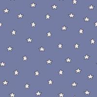 Geometric stars seamless pattern on blue background. Chaotic elements. vector