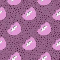 Lilac diagonal abstract shapes seamless pattern in hand drawn style. Dotted purple background. vector