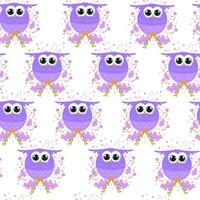 Seamless pattern in cute owl cartoon style vector