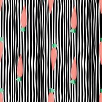 Doodle carrots backdrop. Hand drawn carrot seamless pattern on stripes background. vector