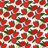 Seamless pattern with red tomatoes on white background. vector