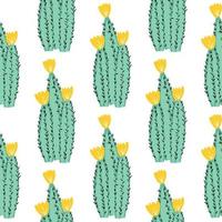 Cute cacti endless wallpaper. Cactus seamless pattern. vector