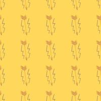 Bright seamless pattern with arrows in yellow and orange tones. Looking down elements. vector