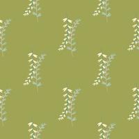 Floral seamless background with yellow and green branches. Olive background. Botanic backdrop. vector