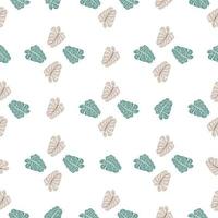 Decorative hawaii seamless pattern with monstera doodle print. Isolated ornament. White background. vector