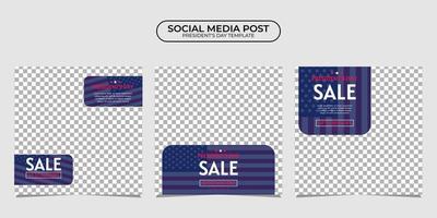 President Day social media post template design. It is suitable for poster, banner, greeting card, etc. vector