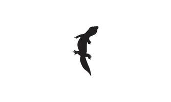 diseño de ilustración de vector de iguana en blanco y negro