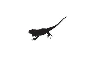 diseño de ilustración de vector de iguana en blanco y negro