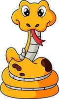 The cute snake with the good pattern and big eyes vector