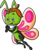 The cute butterfly is flying with the beautiful wings vector