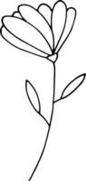 abstract flower icon. hand drawn doodle. , scandinavian, nordic, minimalism, monochrome. plant, herbarium. vector