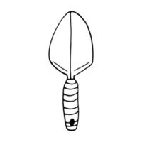 garden shovel drawn doodle. , minimalism, scandinavian, monochrome, nordic. garden tools. sticker, icon. vector