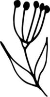 icono de hojas abstractas. garabato dibujado a mano. , escandinavo, nórdico, minimalismo, monocromo. planta, herbario. vector