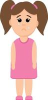 little girl crying, sad, sadness, tears, baby flat style vector