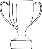 icono de taza. garabato dibujado a mano. , escandinavo, nórdico, minimalismo, monocromo. deporte, competición, campeonato, premio. vector