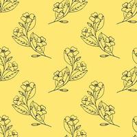 flowering twigs of cherry, apricot, fruit trees. spring seamless pattern. wallpaper, textile, wrapping paper, background. sketch hand drawn doodle style. minimalism. bloom, flowers. vector