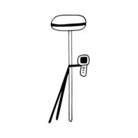 tacheometer, level technical hand drawn doodle. , minimalism, scandinavian, monochrome, nordic, sketch. icon, sticker. geodesy, cartography, measurement, construction, survey. vector