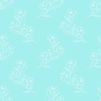 flowering twigs of cherry, apricot, fruit trees. spring seamless pattern. wallpaper, textile, wrapping paper, background. sketch hand drawn doodle style. minimalism. bloom, flowers. vector