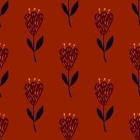 Flower cute seamless pattern. Hand drawn field background. vector