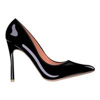 moda hembra negro zapato realista aislado blanco fondo vector