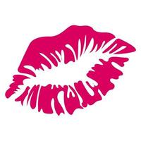 Red lipstick smudge kiss isolated white background vector