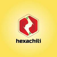 The hexagon shaped chili logo is suitable for culinary businesses, restaurants and chili sauces vector