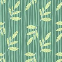 Rustic forest foliage branches seamless pattern. Creative botanical backdrop. Twigs and leaves endless wallpaper. vector