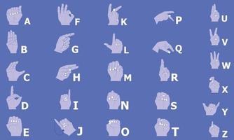 sign language to represent letters from A to Z. vector illustration eps10
