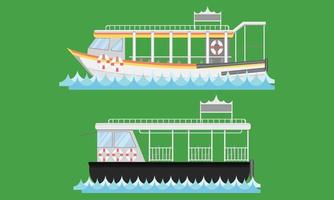 side view of the service boat in thailand. vector illustration eps10