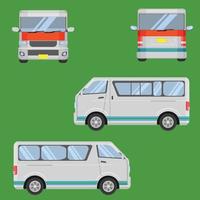 side view of the service van car in thailand. vector illustration eps10