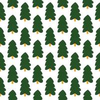 Pine tree seamless pattern on black background. Forest wallpaper. vector
