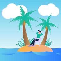 ilustración vectorial gráfico personaje de dibujos animados de vacaciones vector