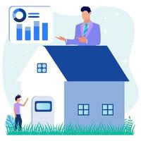 Illustration vector graphic cartoon character of real estate business