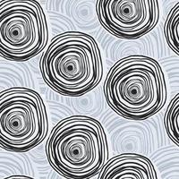 Modern geometric spirals seamless pattern. Creative hand drawn curved lines wallpaper. Sketch circle decorative backdrop for fabric design vector