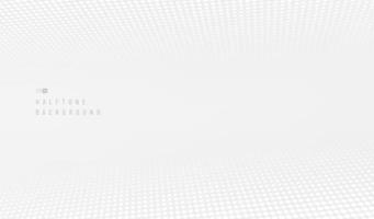 Abstract pattern dots banner, white and grey color halftone perspective background. Simple flat design with copy space. Minimal and modern banner design. Vector illustration