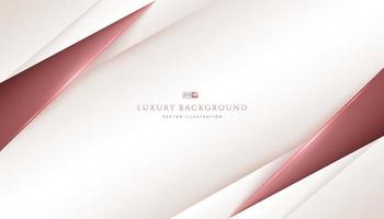 Abstract pink gold geometric overlapping on cream, white color background with space for your text. Luxury and elegant style. Modern and minimal template design. Vector illustration.