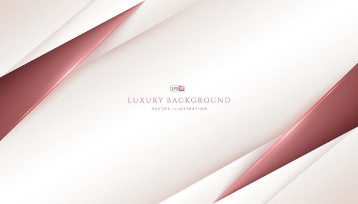 Abstract pink gold geometric overlapping on cream, white color background with space for your text. Luxury and elegant style. Modern and minimal template design. Vector illustration.